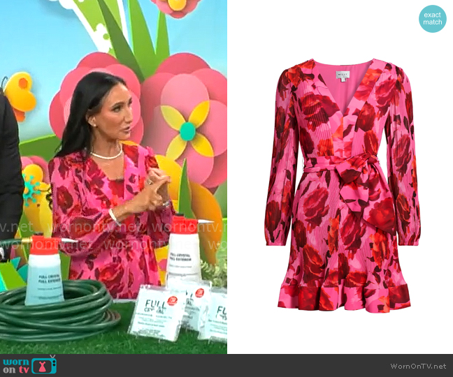 Milly Liv Blurred Blossom Dress worn by Elizabeth Werner on CBS Mornings