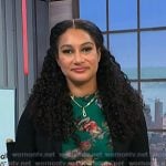 Morgan’s green floral fitted dress on NBC News Daily