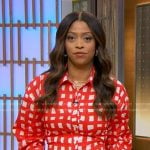 Morgan’s red check shirtdress on Good Morning America