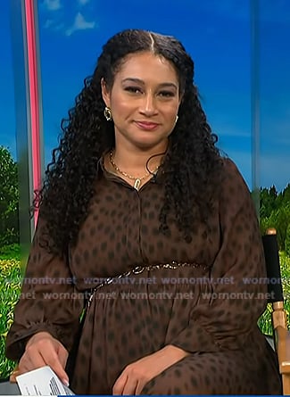 Morgan’s brown leopard maxi dress on NBC News Daily