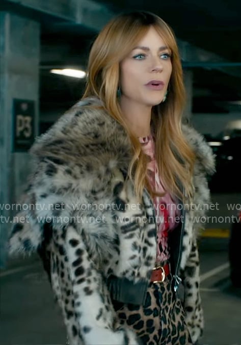 Morgan’s leopard fur jacket on High Potential