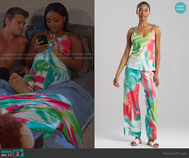Natori Usami Cami PJ worn by Chanel Dupree (Raven Bowens) on Days of our Lives