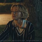 Lindsay’s blue striped sweater on Beef