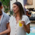 Nia’s white button down linen dress on The Valley