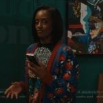 Olympia’s blue floral cardigan on Matlock