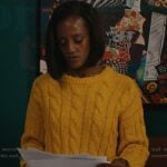 Olympia’s yellow distressed sweater on Matlock