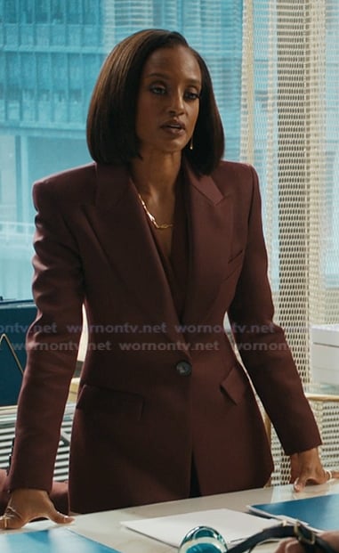 Olympia’s burgundy blazer on Matlock