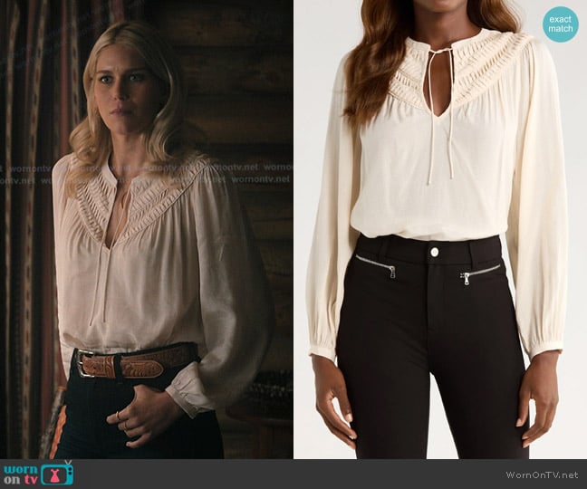 Paige Milani Swiss Dot Top worn by Dolly Weaver (Ellyn Jameson) on Marshals