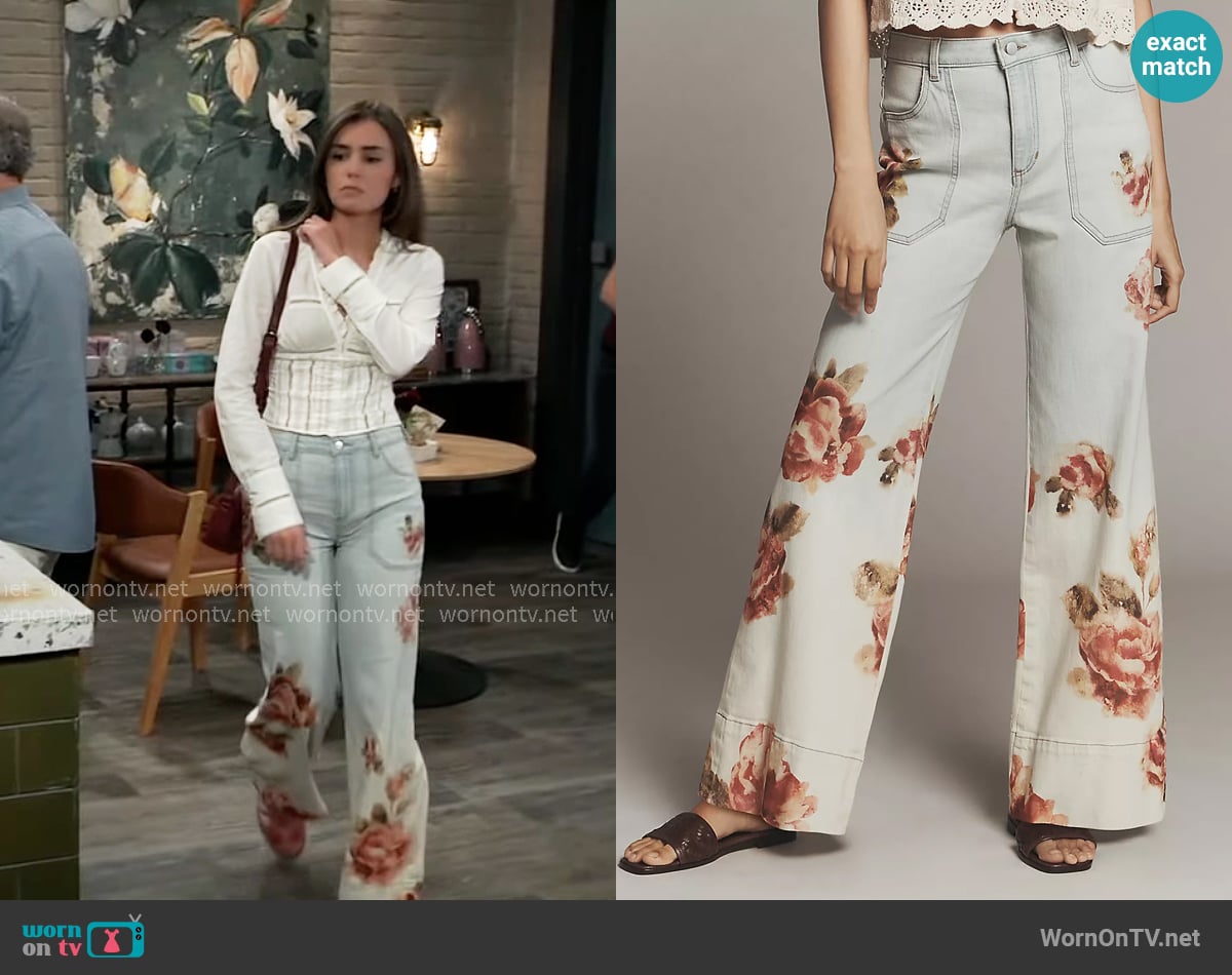 Pilcro The Rylan Relaxed High-Rise Flare Jeans worn by Emma Scorpio-Drake (Braedyn Bruner) on General Hospital