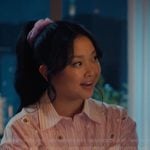 Lara’s pink striped embellished shirt on XO Kitty