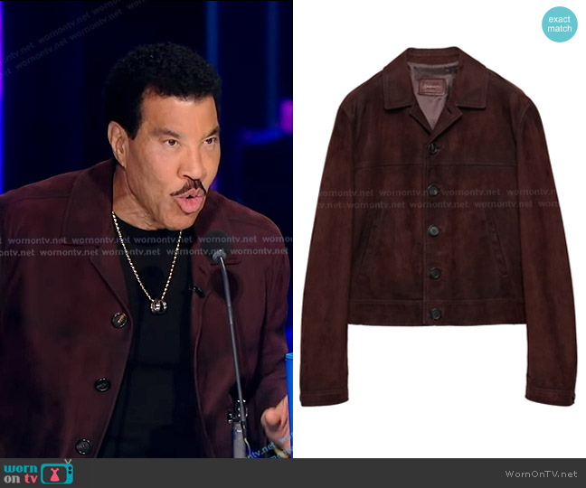 Prada Suede Shirt Jacket worn by Lionel Richie on American Idol
