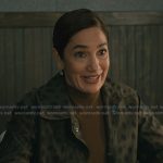 Jules’s brown printed jacket on Elsbeth