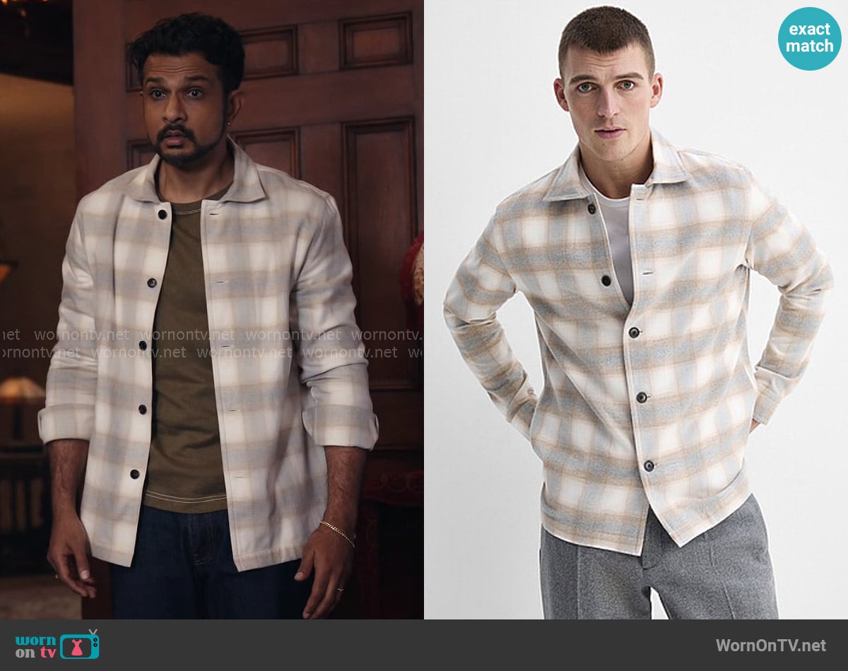 Profuomo Ombre Check Shirt worn by Jay (Utkarsh Ambudkar) on Ghosts