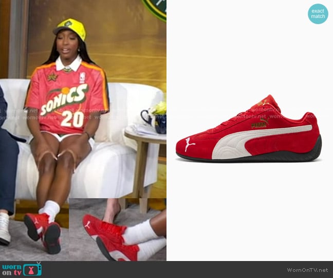 Puma Speedcat OG Sneakers in red worn by Flau'jae Johnson on Good Morning America
