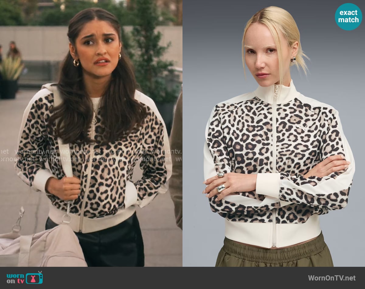 Puma T7 Leopard Luxe worn by Sofia (Marissa Reyes) on Running Point