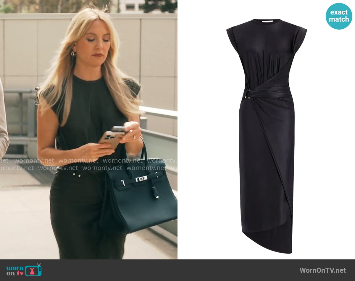 Rabanne Gathered-detail draped midi dress worn by Isla Gordon (Kate Hudson) on Running Point
