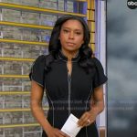 Rachel’s black dress with white stitching on Good Morning America