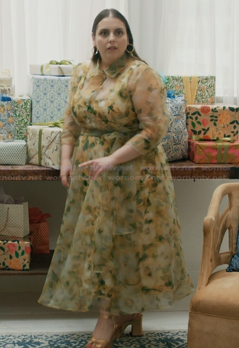 Rachel’s floral organza shirtdress on Elsbeth