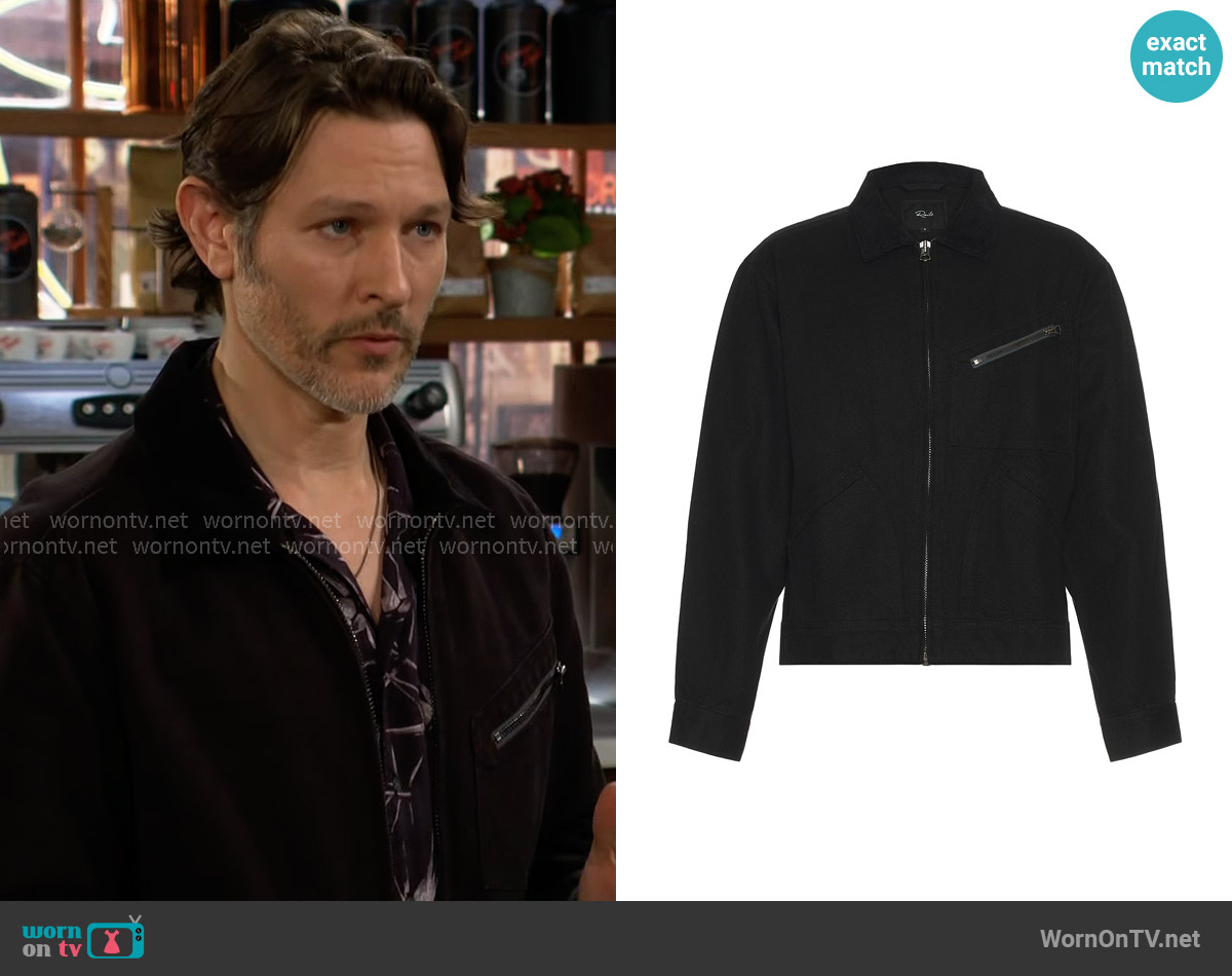Rails Ketter Jacket in Raven worn by Daniel Romalotti (Michael Graziadei) on The Young and the Restless