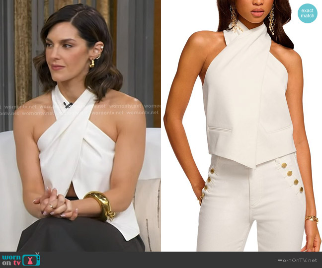 Ramy Brook Andie Top in Ivory worn by Kelli Barrett on Good Morning America