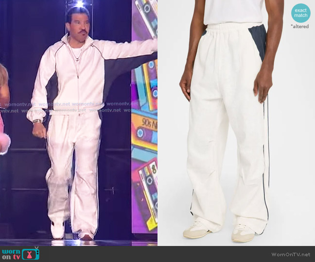 Rhude Ramona Contrast-Piping Linen Track Pants worn by Lionel Richie on American Idol