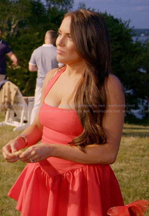 Rosie’s red mini dress on The Real Housewives of Rhode Island