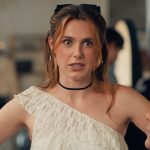 Madison’s white lace asymmetric top on XO Kitty