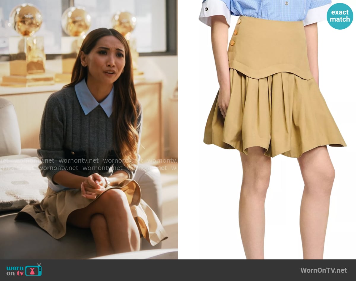 Sandro Flared Pleated Skirt worn by Ali Lee (Brenda Song) on Running Point