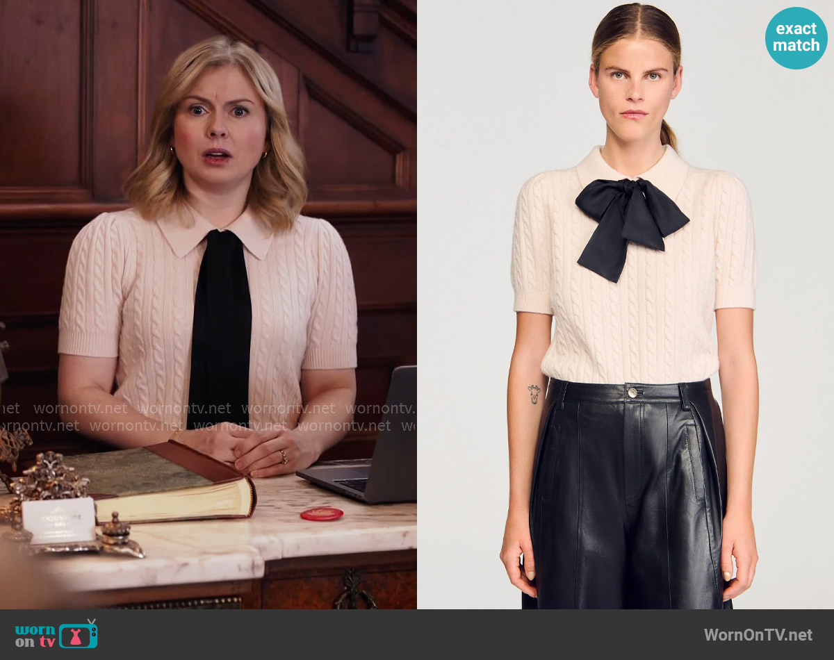 Sandro Polo-neck knit sweater worn by Sam (Rose McIver) on Ghosts