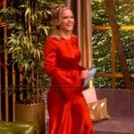 Sara’s red keyhole maxi dress on The View