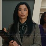 Sara’s striped tie neck blouse on Matlock