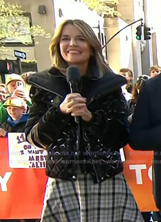 Savannah’s black quilted down jacket on Today