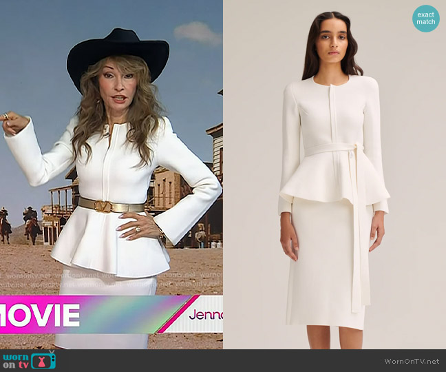 Scanlan Theodore Crepe Knit Ruffle Jacket worn by Susan Lucci on Today