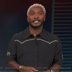 Scott’s black embroidered shirt on Access Hollywood