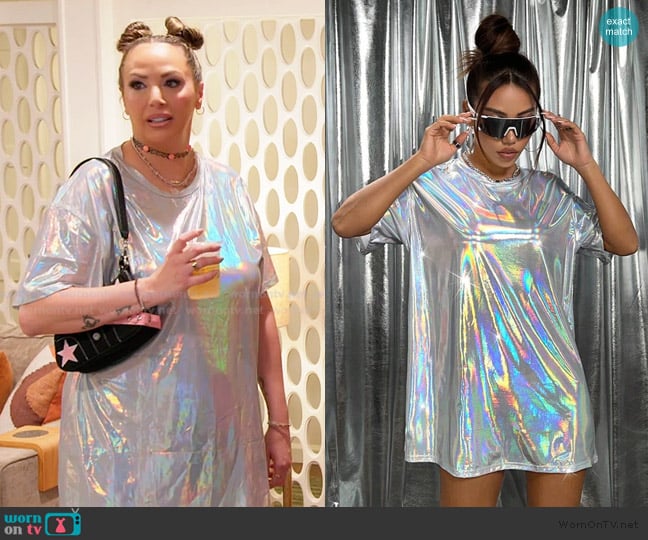 Shein Oversized Polarized Coating T-Shirt Dress worn by Kristen Doute on The Valley