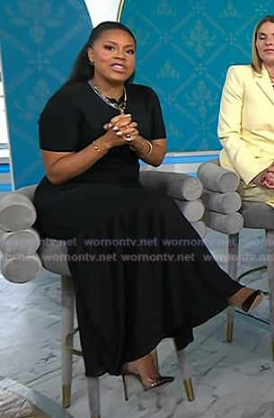 Sheinelle’s black pvc patent pumps on Today