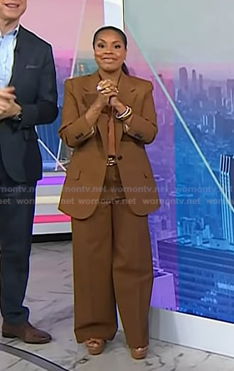 Sheinelle’s brown blazer and pant suit on Today