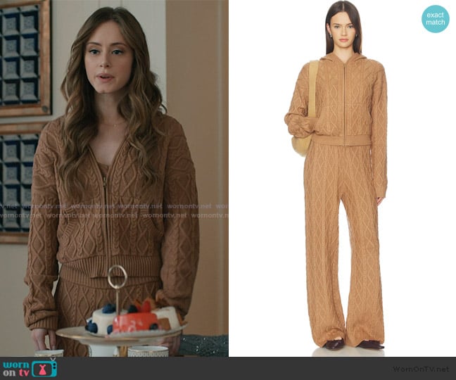 Skims Sweater Knit Shrunken Zip Up Hoodie worn by Plum Wallace Mckee Barlowe (Danielle Kotch) on Elsbeth