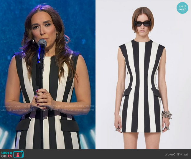 Sportmax Hourglass-silhouette Twill Dress worn by Jessica Vosk on Good Morning America