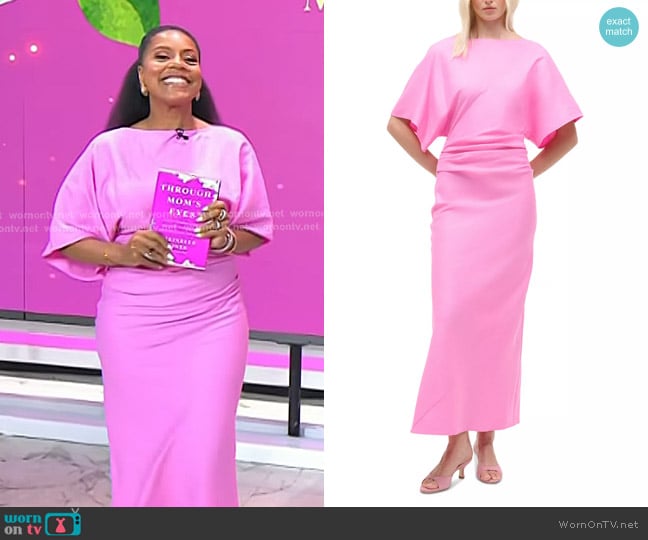 Staud Amelie Maxi Dress in Orchid worn by Sheinelle Jones on Today