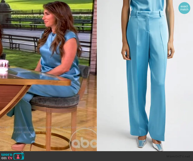 Stella McCartney Satin Straight Leg Pants worn by Alyssa Farah Griffin on The View