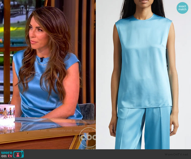 Stella McCartney Sleeveless Crepe Back Satin Top worn by Alyssa Farah Griffin on The View