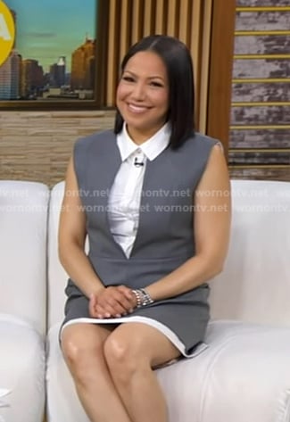 Stephanie’s grey layered mini dress on Good Morning America