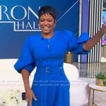 Tamron’s blue belted dress on Tamron Hall Show Tamron’s blue belted dress on Tamron Hall Show