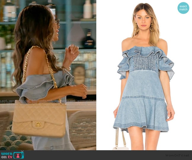 Tanya Taylor Lara Dress worn by Rulla Nehme Pontarelli on The Real Housewives of Rhode Island