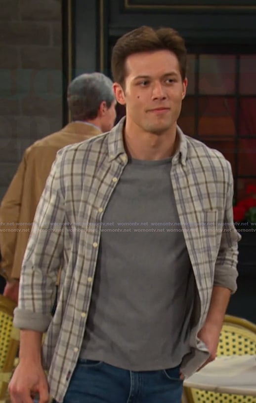 Tate’s grey plaid shirt on Days of our Lives