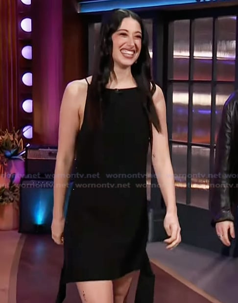 Taylor Ortega’s black strapless dress on The Kelly Clarkson Show