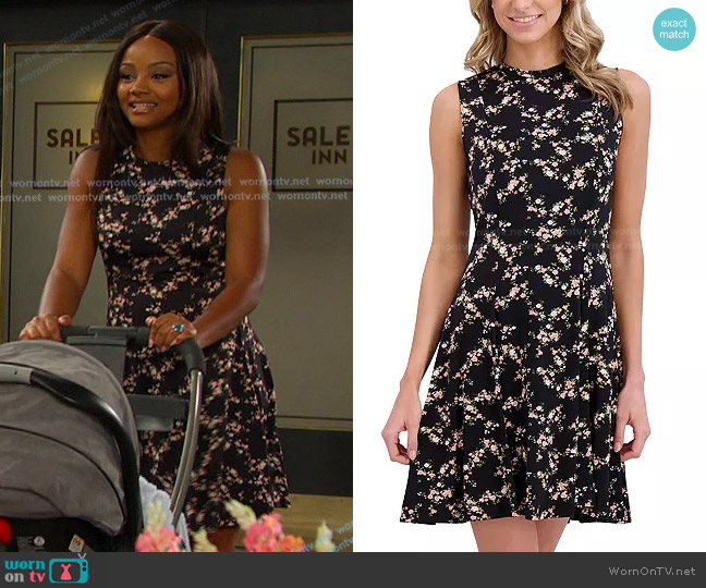 Ted Baker Sleeveless Jersey Mini Dress worn by Chanel Dupree (Raven Bowens) on Days of our Lives