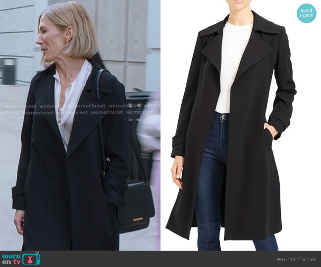 Theory Oaklane Admiral Crepe Trench Coat worn by Dr. Toni Wright (Jen Landon) on Greys Anatomy