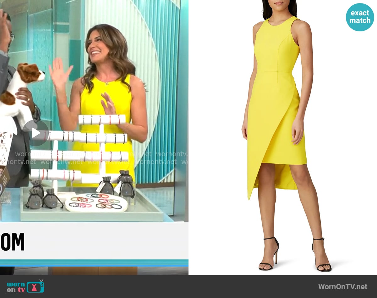 Toccin Asymmetric Sheath worn by Adriane Kiss on CBS Mornings